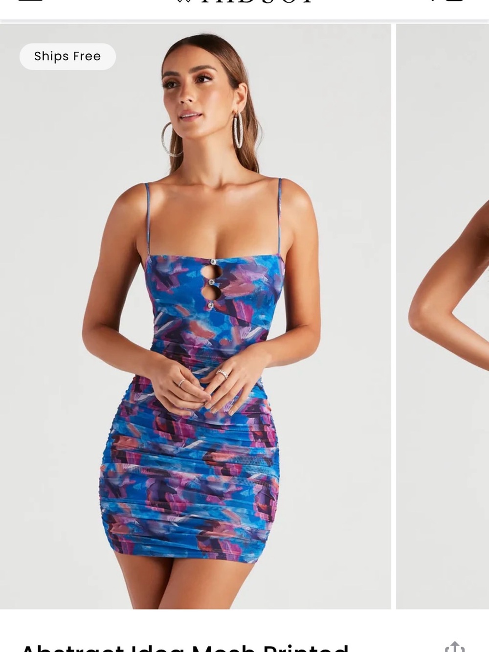 Windsor Blue & Purple Abstract Idea Print Bodycon Mini Dress